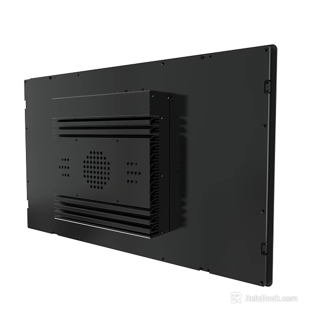 Industrial Display Panel Rear View With Heat Dissipation And Mounting Structure 3d model 