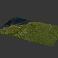 Detailed Coastal Terrain With Green Landscape And Blue Water Features