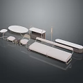 Modern White Dining Table With Metal Frame Chairs And Bench In Interior Design