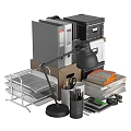 Organized Office Desk Setup With Folders Lamp File Organizer Pens And Notebooks