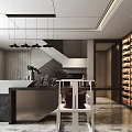 New Chinese Wine Tasting Area Rest and Recreation Room 3d model