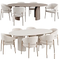 Modern table and chair combination table and chair combination 3d model