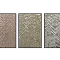 Modern Three Panel Wall Decor With Swirl Ripple Textures Metallic Shimmer And Black Frames 3d model