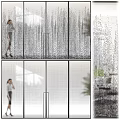 Double Doors Modern Interior Design With Clear Glass Panels And Sleek Metal Frames