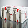 White Medical Equipment Storage Case With Red Cross And Portable Design