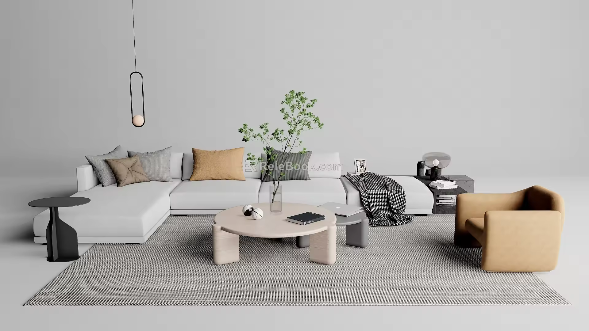 Modern Sofa Coffee Table Combination Corner Sofa Coffee Table Combination 3d model