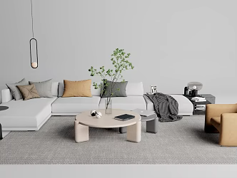 Modern Sofa Coffee Table Combination Corner Sofa Coffee Table Combination 3d model