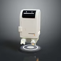 Modern White Electronic Device With Display Screen And Circular Base Design 3d model