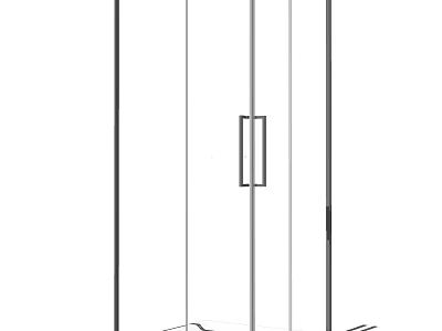 Modern Shower Sauna Interior With Glass Door Metal Handle And Ceramic Tiles 3d model