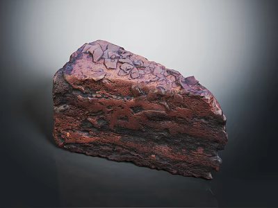 Artistic Rock Shaped Cake With Textured Surface Deep Red Brown Chocolate Layers 3d model