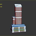Modern Architectural Room Divider Screen With Layered Structure And Glass Panel Design