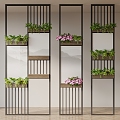 Flower stand glass screen partition 3d model