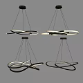 Contemporary Chandelier Design With Circular Rings And Golden Metal Frame For Interior Decoration
