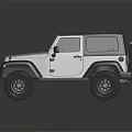 Silver And Black Off Road Vehicle With Hardtop Large Tires And Front Grille Design