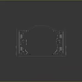 Cartoon Scene With Structure Having Yellow Top Black Frame Metal Grid Floor And Mechanical Parts