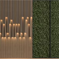 Modern Living Plant Wall Interior Design With Vertical Greenery And Decorative Lighting