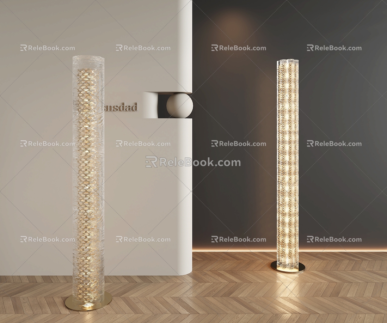 modern floor lamp glass floor lamp 3d model