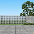 Scenic Feature Wall Design With Glass Panels Trees And Outdoor Lighting