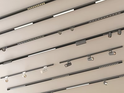 Modern Downlights And Spotlights Track Mounted Adjustable Ceiling Lighting Fixtures 3d model