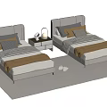 Modern single bedside table 3d model