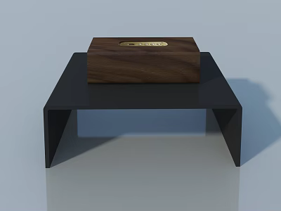 Handmade Wooden Swing Door Panel Display On Black Stand For Home Use 3d model
