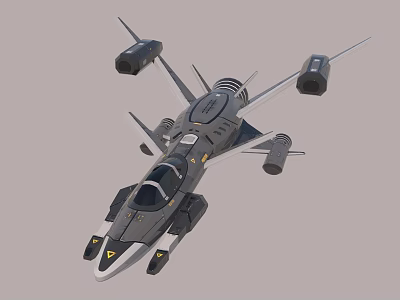 Advanced Futuristic Fighter Jet With Sleek Aerodynamic Body And Multiple Thrusters 3d model