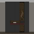 Modern Luxury Entryway Cabinet And Side Cabinet With Black Finish Golden Pattern And Decorative Ornaments