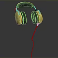 Retro Green Wired Headphones With Classic Design And Soft Ear Cups