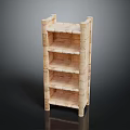 Natural Wooden Multi Tier Storage Shelf With Simple Design For Home Organization