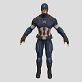 Game Movie Character Captain America in Blue Red White Uniform With Chest Star and Helmet