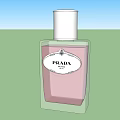 Prada Perfume Two Transparent Glass Bottles With Silver Cap And Pink Liquid