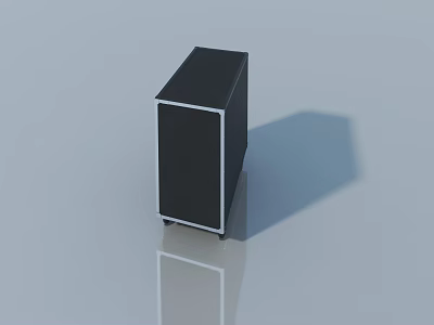 Modern Black Swing Door With Sleek Design And Reflective Surface 3d model