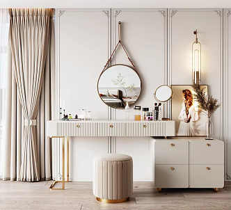 Light Luxury Dressing Table 3d model