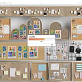 Cork Board Post-it Notes Message Board Photo Wall 3d model