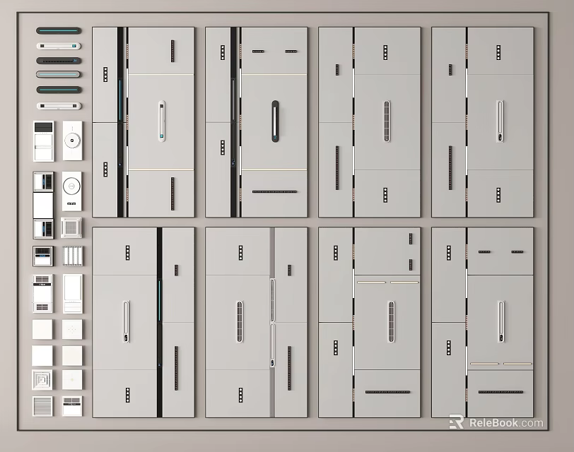 Multiple Ceiling Design Options With Diverse Panel Styles And Smooth Lines 3d model 
