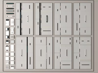 Multiple Ceiling Design Options With Diverse Panel Styles And Smooth Lines 3d model