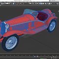 Vintage Red Convertible Car With Classic Design And Open Top