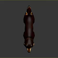 Brown And Tan Wolf With Green Eyes Standing On Dark Background