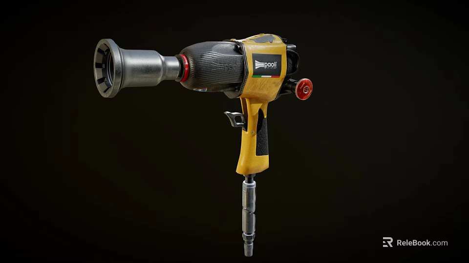Rospen Tactical Weapon With Yellow Black Design Ergonomic Grip And Trigger Mechanism 3d model 