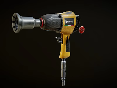 Rospen Tactical Weapon With Yellow Black Design Ergonomic Grip And Trigger Mechanism 3d model