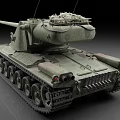 Military Tank 3D Model With Long Barrel Tracks And Top Equipment Details