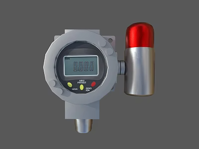 Industrial Equipment With Digital Display Alarm Light Control Buttons And Metallic Housing For Monitoring 3d model