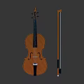 Orange Household Violin With Matching Bow For Daily Musical Decor Use