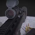Tactical Rifle With Magazines And Bullets 3d model