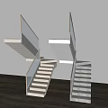 Modern Concrete Staircase Design With Metal Railings And Built In Lighting