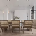 Modern Office Interior With Desk Computer White Office Chairs Pendant Light And Shelves