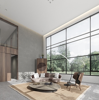 Modern Duplex Living Room Minimalist Living Room 3d model