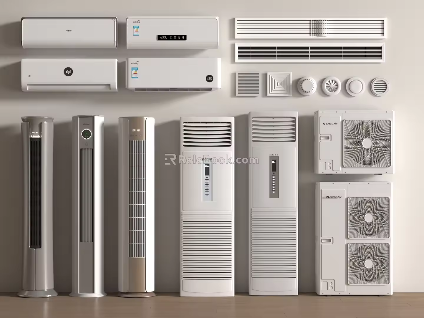 Modern wall-mounted air-conditioning vertical combination 3d model
