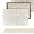 Square Area Rugs In Neutral Tones With Textured Patterns 3d model