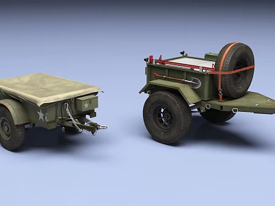 Military Trailer 3d model Military Trailer 3d model